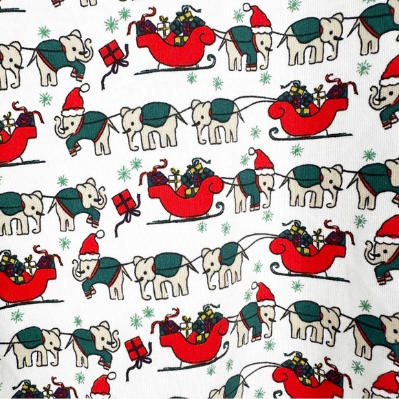 New Roller Rabbit Women's Elephant Holiday Christmas Pajama Top Only Size M - Picture 6 of 7